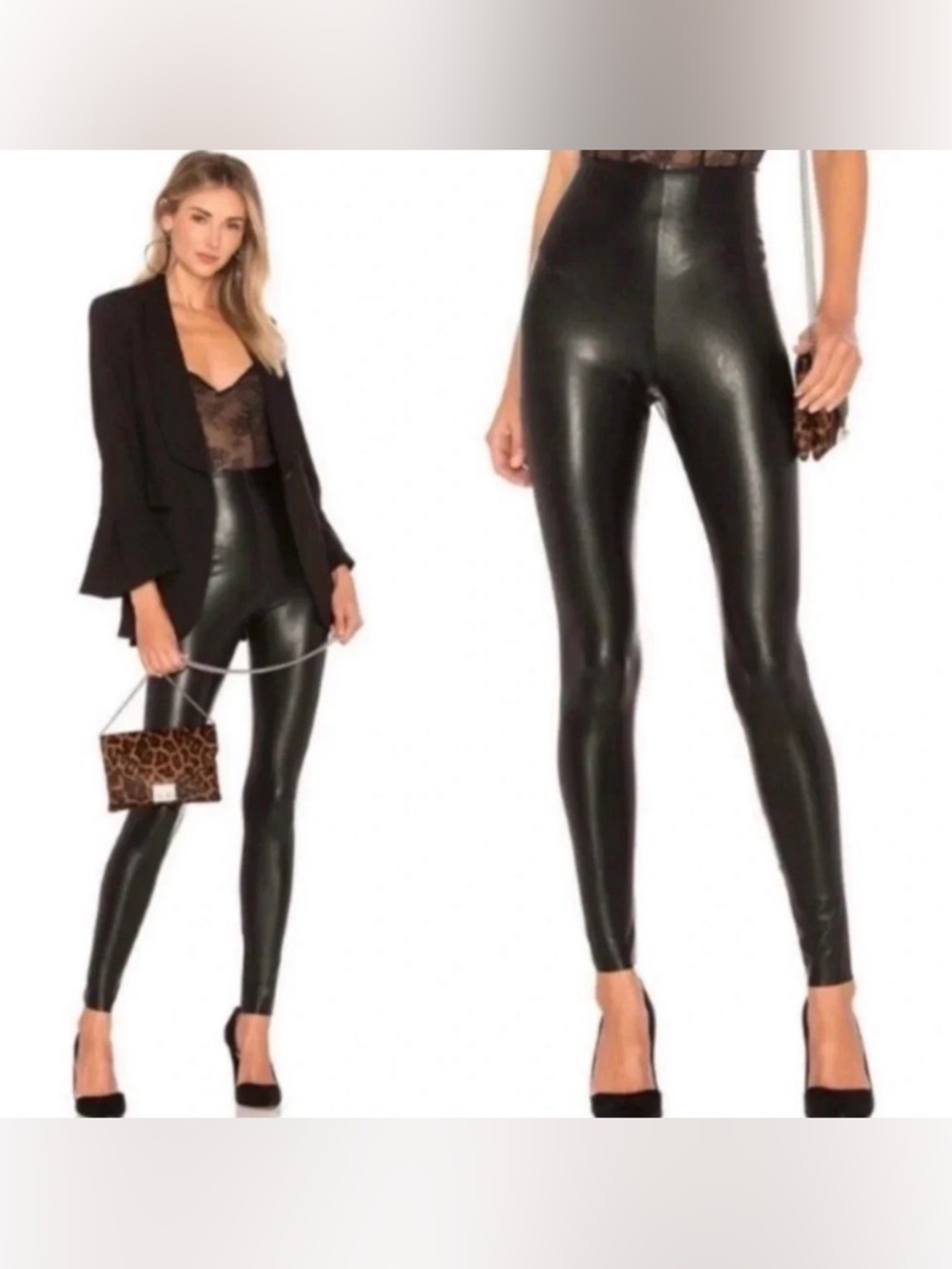 Commando Faux Leather Leggings Black High Rise XS Stretch Pull On